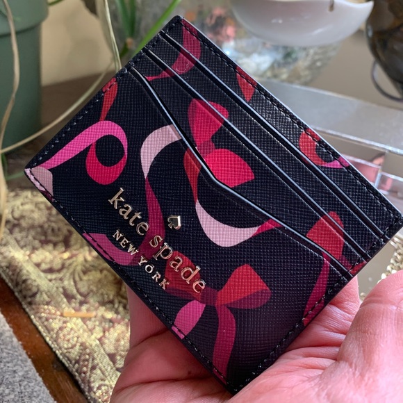 Authentic KATE SPADE Leather gift print card case and keychain set - Picture 6 of 10